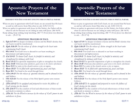 Apostolic Prayers of the New Testament Apostolic Prayers of The