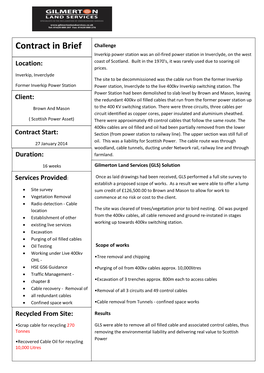 Contract in Brief Challenge Inverkip Power Station Was an Oil-Fired Power Station in Inverclyde, on the West Coast of Scotland