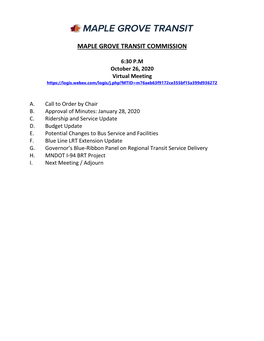 Transit Commission Regular Meeting Agenda (PDF)