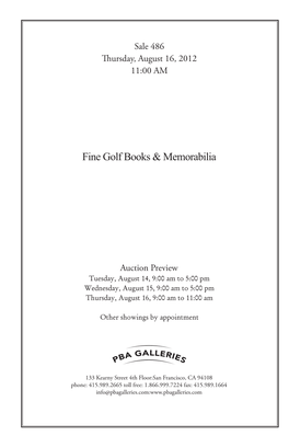 Fine Golf Books & Memorabilia