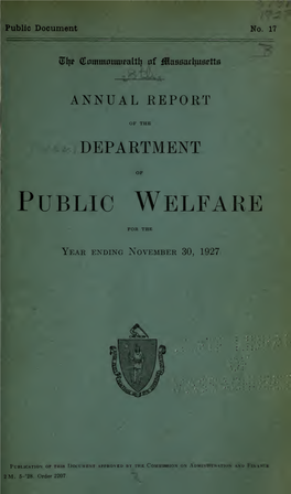 Annual Report of the Department of Public Welfare