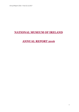 National Museum of Ireland Annual Report 2016