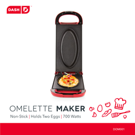 OMELETTE MAKER Non-Stick | Holds Two Eggs | 700 Watts