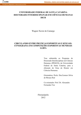 Universidade Federal De Santa Catarina Doutorado Interdisciplinar Em Ciências Humanas Dich