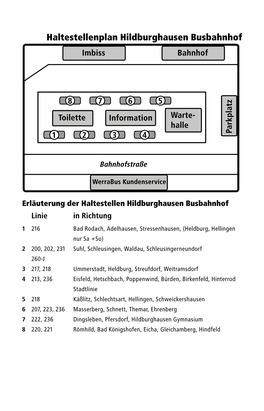 Haltestellenplan Hildburghausen Busbahnhof ���I�� �Ahnho