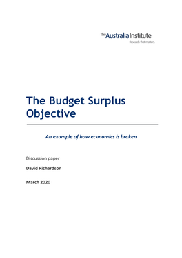 The Budget Surplus Objective