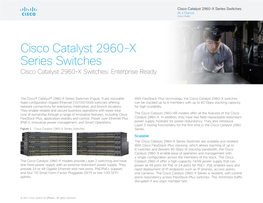 Cisco Catalyst 2960-X Series Switches At-A-Glance