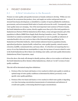 Water Quality in the South SK River Basin