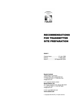 Recommendations for Transmitter Site Preparation