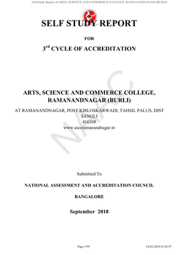 Self Study Report of ARTS, SCIENCE and COMMERCE COLLEGE, RAMANANDNAGAR (BURLI)