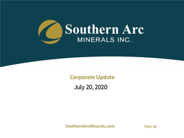 Corporate Update July 20, 2020