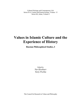 Values in Islamic Culture and the Experience of History