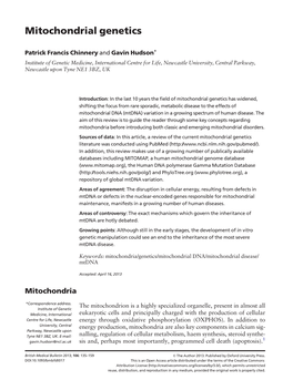 Mitochondrial Genetics