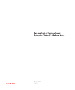 Sun Java System Directory Server Enterprise Edition 6.3.1 Release Notes