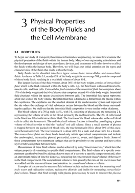 3 Physical Properties of the Body Fluids and the Cell Membrane