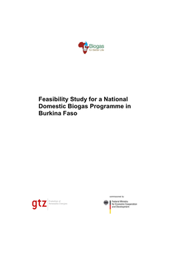 Feasibility Study for a National Domestic Biogas Programme in Burkina Faso