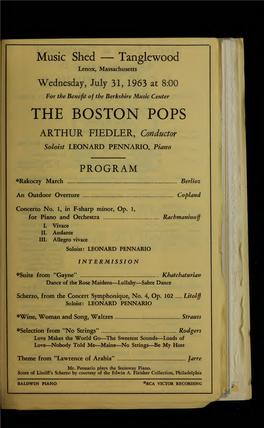 Boston Symphony Orchestra Concert Programs, Summer, 1963-1964