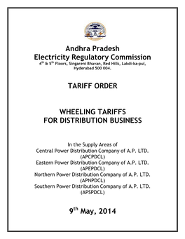 Andhra Pradesh Electricity Regulatory Commission TARIFF ORDER