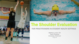 The Shoulder Evaluation NEHCA Presentation