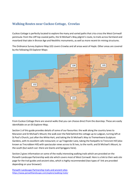 Walking Routes Near Cuckoo Cottage, Crowlas