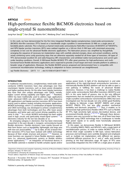 High-Performance Flexible Bicmos Electronics Based on Single-Crystal