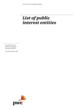 List of Public Interest Entities