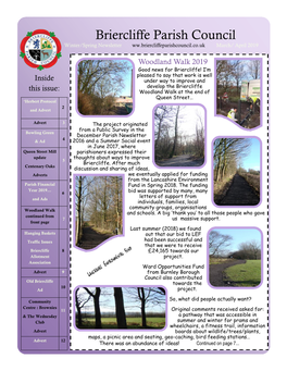 Briercliffe Parish Council Winter/Spring Newsletter Ww.Briercliffeparishcouncil.Co.Uk March/ April 2019