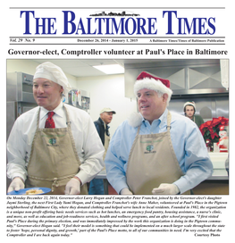 Governor-Elect, Comptroller Volunteer at Paul's Place in Baltimore