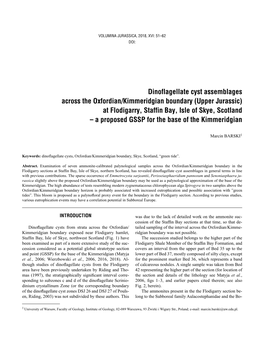Dinoflagellate Cyst Assemblages Across the Oxfordian/Kimmeridgian Boundary (Upper Jurassic) at Flodigarry, Staffin Bay, Isle Of