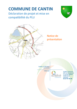 COMMUNE DE CANTIN Déclaration De Projet Et Mise En Compatibilité Du PLU