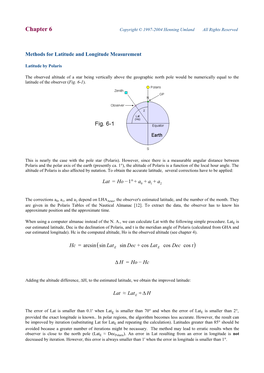 6.- Methods for Latitude and Longitude Measurement