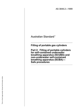 Filling of Portable Cylinders for Self-Contained Underwater