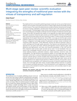 Multi-Stage Open Peer Review: Scientiﬁc Evaluation Integrating the Strengths of Traditional Peer Review with the Virtues of Transparency and Self-Regulation