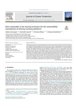 How Sustainable Is the Sharing Economy? on the Sustainability Connotations of Sharing Economy Platforms