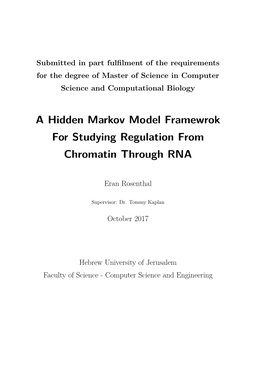 A Hidden Markov Model Framewrok for Studying Regulation from Chromatin Through RNA