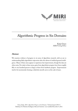 Algorithmic Progress in Six Domains