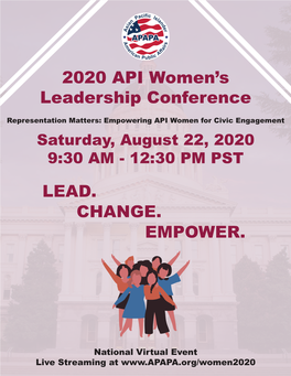 2020 API Women's Leadership Conference LEAD. CHANGE