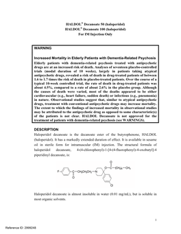 HALDOL Decanoate 50 (Haloperidol)