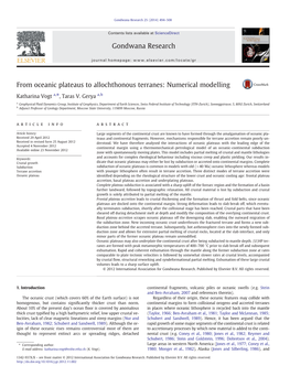 From Oceanic Plateaus to Allochthonous Terranes: Numerical Modelling