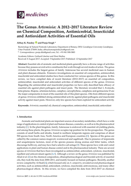 The Genus Artemisia: a 2012–2017 Literature Review on Chemical Composition, Antimicrobial, Insecticidal and Antioxidant Activities of Essential Oils