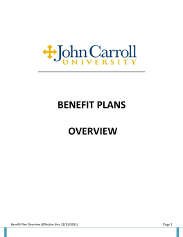 Benefit Plans Overview