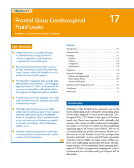 Frontal Sinus Cerebrospinal Fluid Leaks Chapter 17 145