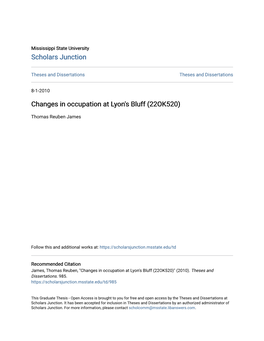 Changes in Occupation at Lyon's Bluff (22OK520)