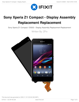 Sony Xperia Z1 Compact - Display Assem… Guide ID: 65332 - Draft: 2016-12-08