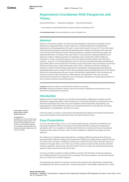 Hyperemesis Gravidarum with Paraparesis and Tetany