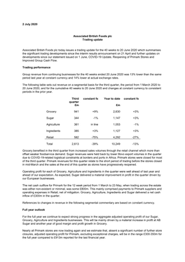 ABF Q3 Trading Statement 2 July 2020