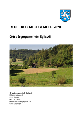 Rechenschaftsbericht 2020 Ortsbürgergemeinde