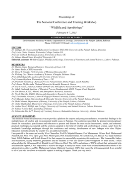 The National Conference and Training Workshop “Wildlife and Aerobiology” February 6-7, 2015