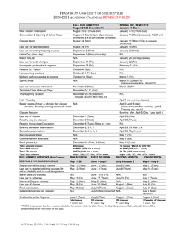 2020-2021 Academic Calendar Revised 9.18.20