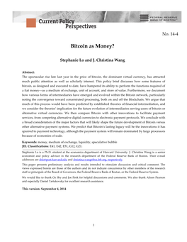 Bitcoin As Money?